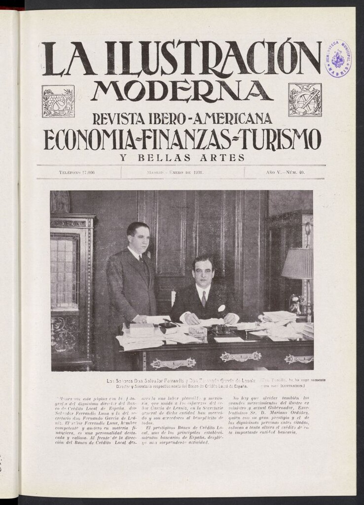 Miniatura de La Ilustración Moderna Ibero-Americana de enero de 1931, nº 40