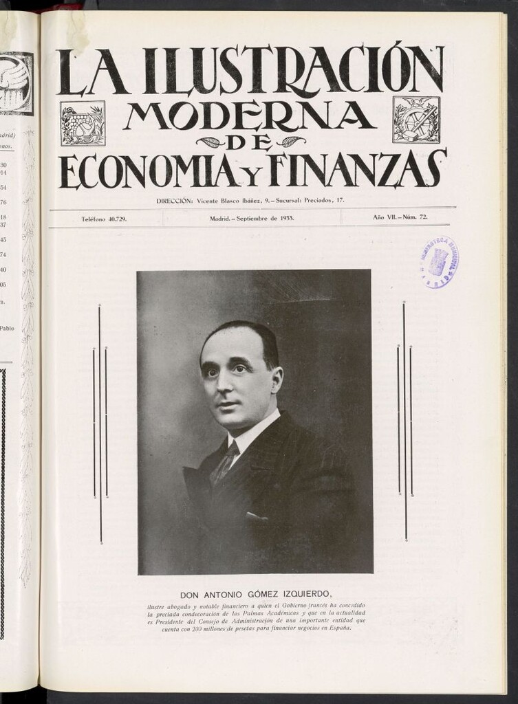 Miniatura de La Ilustración Moderna Ibero-Americana de septiembre de 1933, nº 72