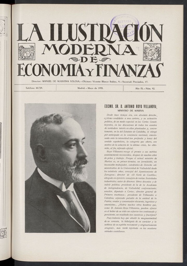 Miniatura de La Ilustración Moderna Ibero-Americana de mayo de 1935, nº 92