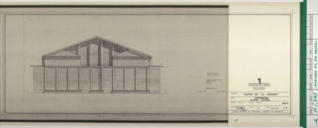 Miniatura de Planos del Teatro de "La Vaguada". Alzado lateral (166/11-F)