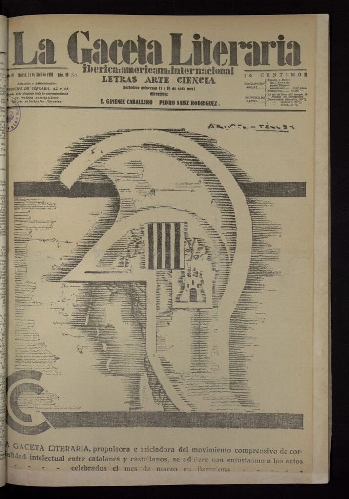 Miniatura de La Gaceta Literaria : ibérica, americana, internacional del 15 de abril de 1930, nº 80