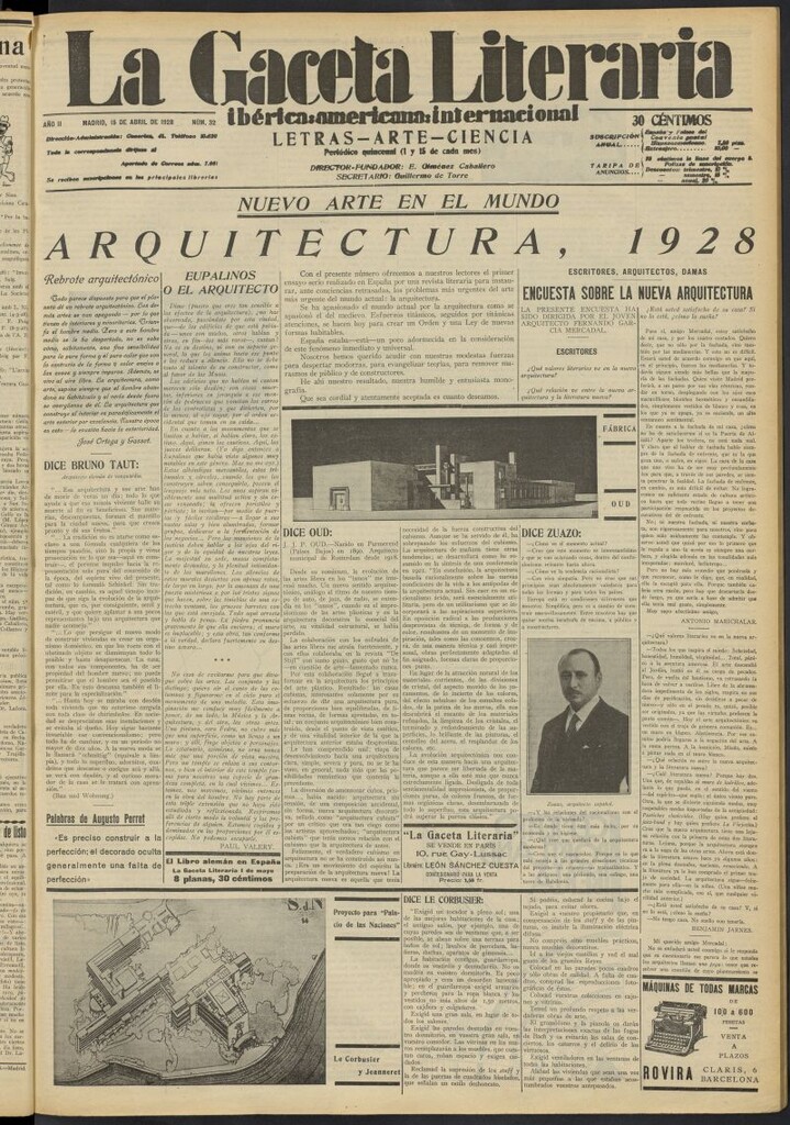 Miniatura de La Gaceta Literaria : ibérica, americana, internacional del 15 de abril de 1928, nº 32