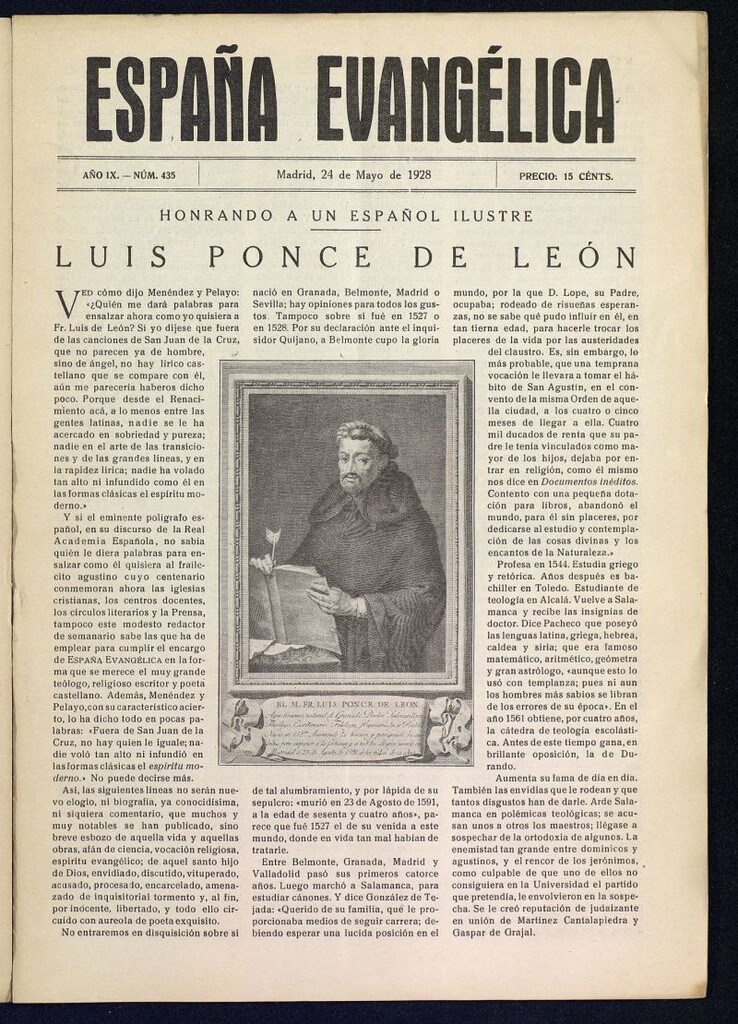 Miniatura de España Evangélica del 24 de mayo de 1928, nº 435