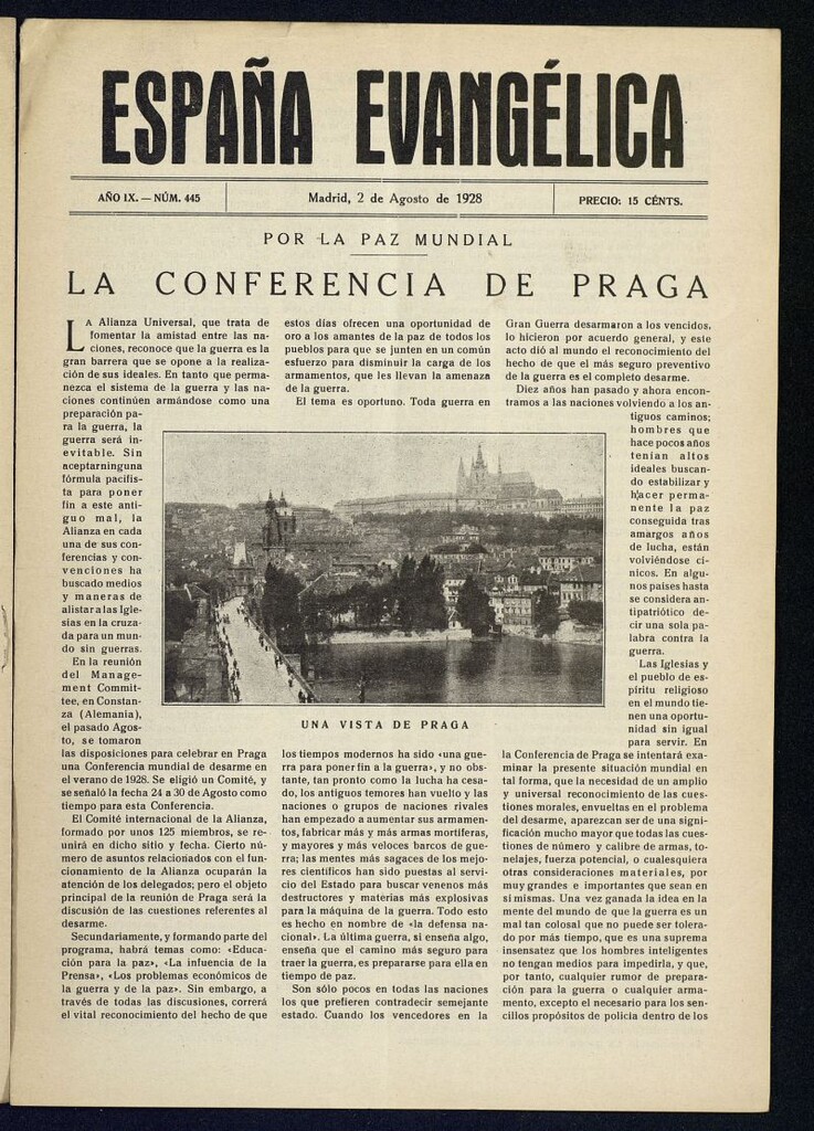 Miniatura de España Evangélica del 2 de agosto de 1928, nº 445