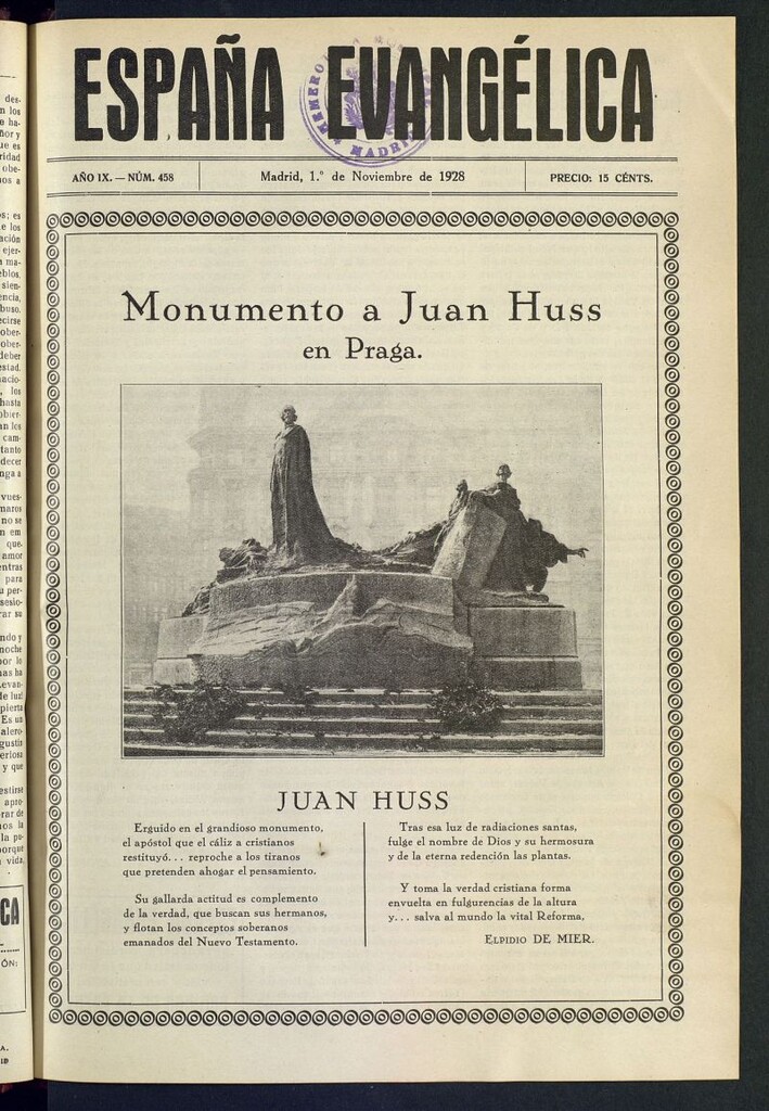 Miniatura de España Evangélica del 1 de noviembre de 1928, nº 458