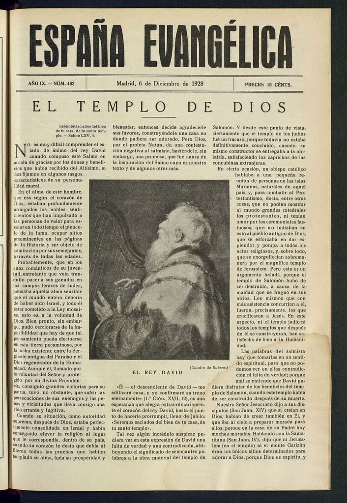 Miniatura de España Evangélica del 6 de diciembre de 1928, nº 463
