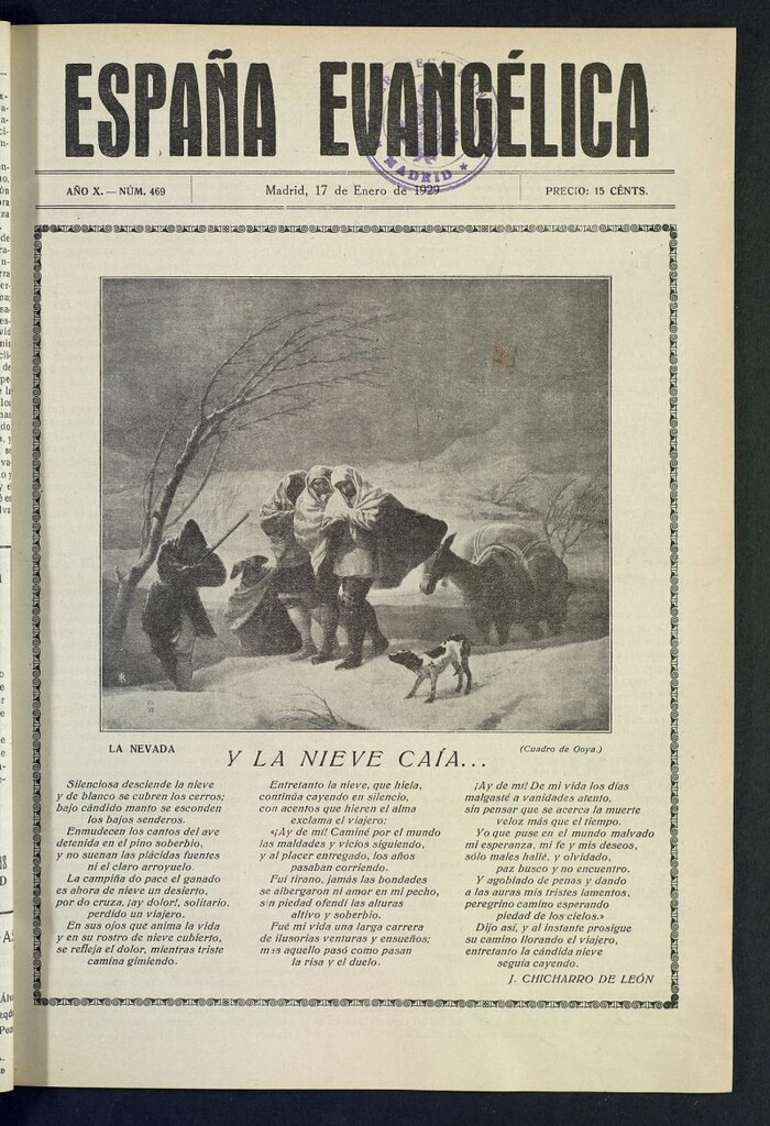 Miniatura de España Evangélica del 17 de enero de 1929, nº 469
