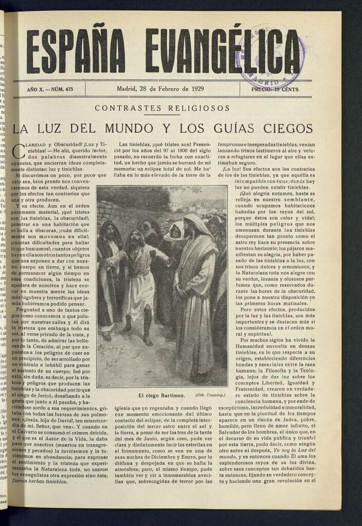 Miniatura de España Evangélica del 28 de febrero de 1929, nº 475