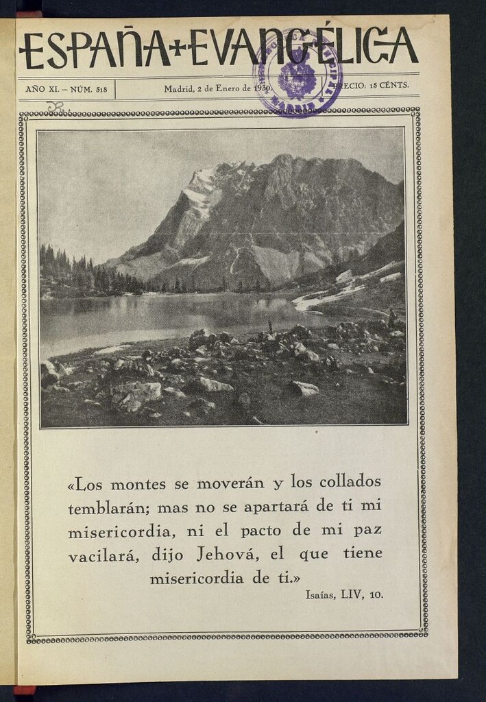Miniatura de España Evangélica del 2 de enero de 1930, nº 518