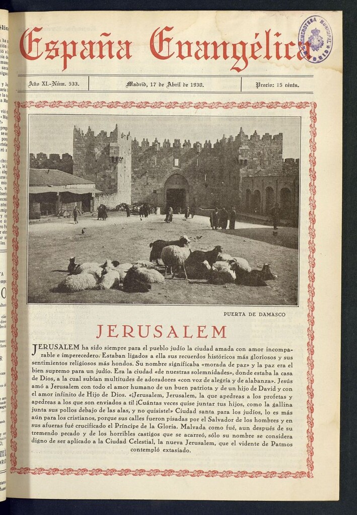 Miniatura de España Evangélica del 17 de abril de 1930, nº 533