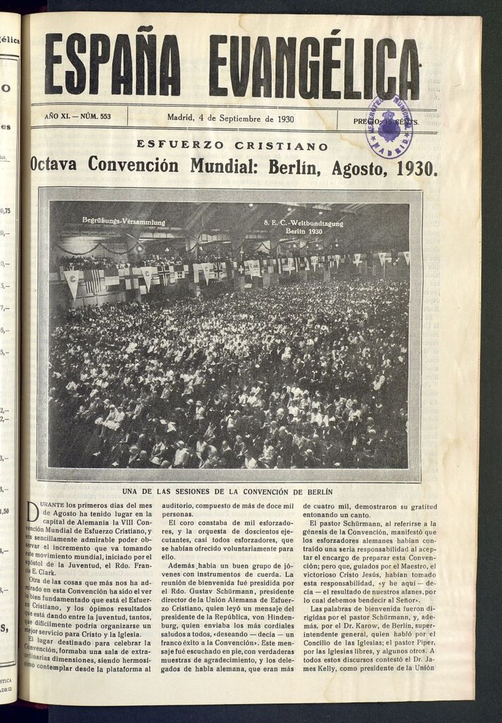 Miniatura de España Evangélica del 4 de septiembre de 1930, nº 553
