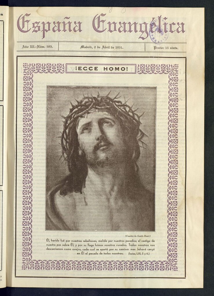Miniatura de España Evangélica del 2 de abril de 1931, nº 583
