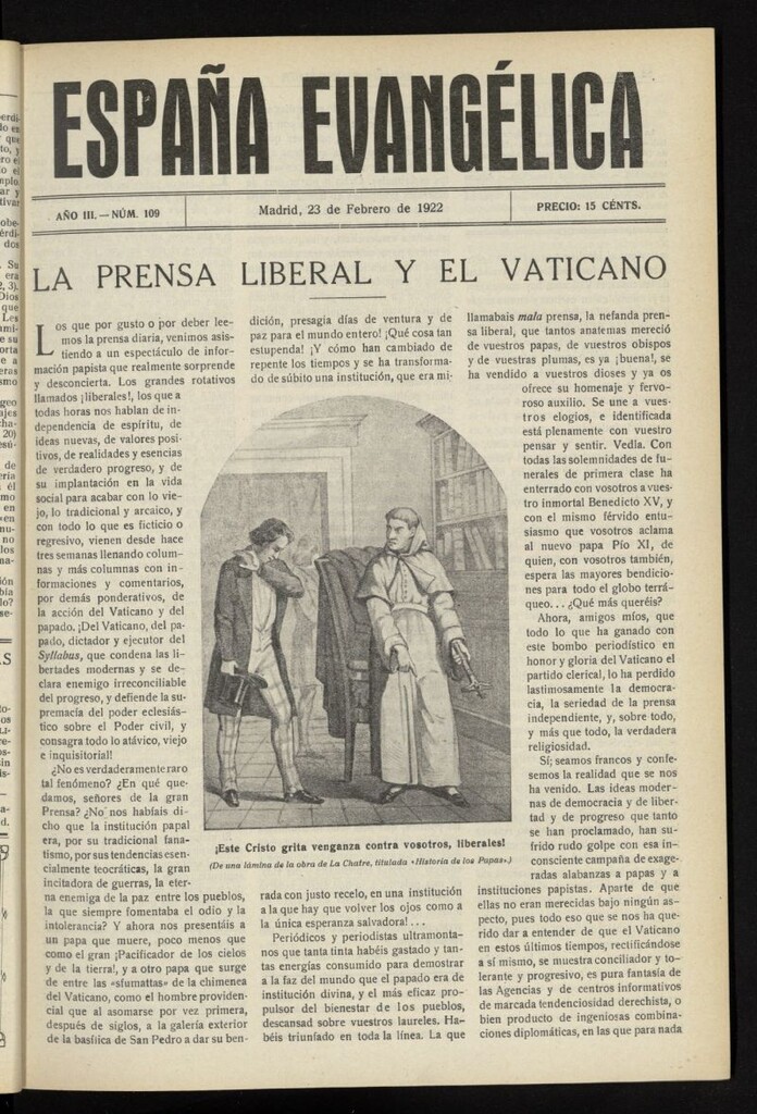 Miniatura de España Evangélica del 23 de febrero de 1922, nº 109