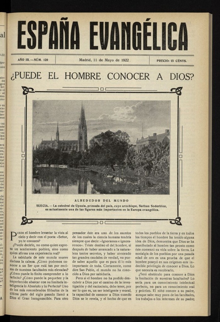 Miniatura de España Evangélica del 11 de mayo de 1922, nº 120