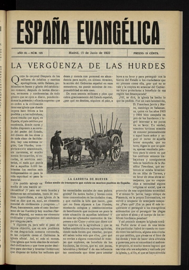 Miniatura de España Evangélica del 15 de junio de 1922, nº 125