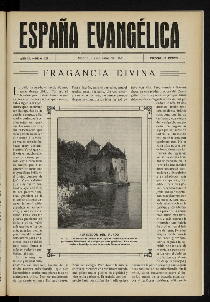 Miniatura de España Evangélica del 13 de julio de 1922, nº 129