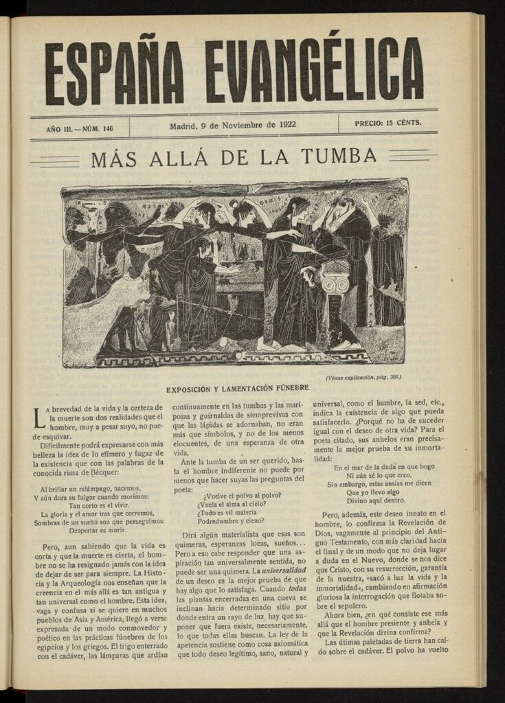 Miniatura de España Evangélica del 9 de noviembre de 1922, nº 146