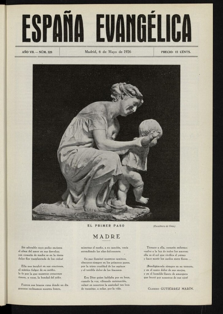 Miniatura de España Evangélica del 6 de mayo de 1926, nº 328