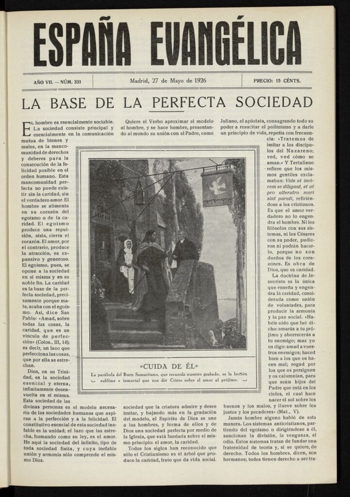 Miniatura de España Evangélica del 27 de mayo de 1926, nº 331