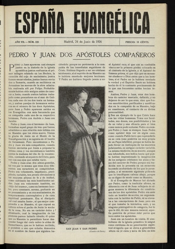 Miniatura de España Evangélica del 24 de junio de 1926, nº 335