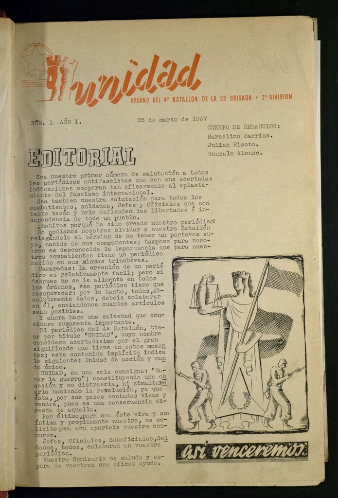 Miniatura de Unidad : órgano del 4º Batallón de la 29 Brigada, 2ª División