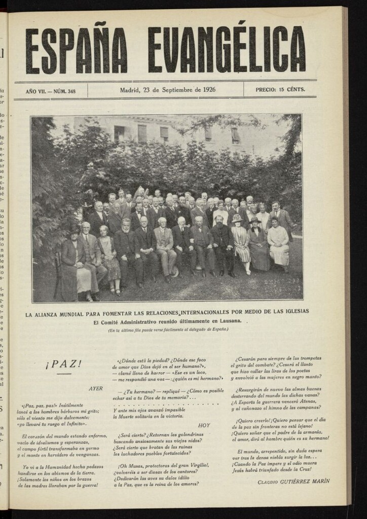 Miniatura de España Evangélica del 23 de septiembre de 1926, nº 348