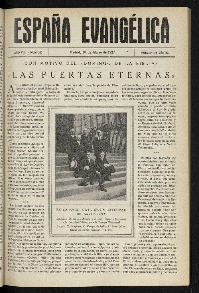 Miniatura de España Evangélica del 10 de marzo de 1927, nº 372
