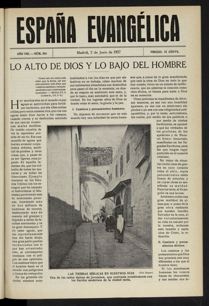 Miniatura de España Evangélica del 2 de junio de 1927, nº 384