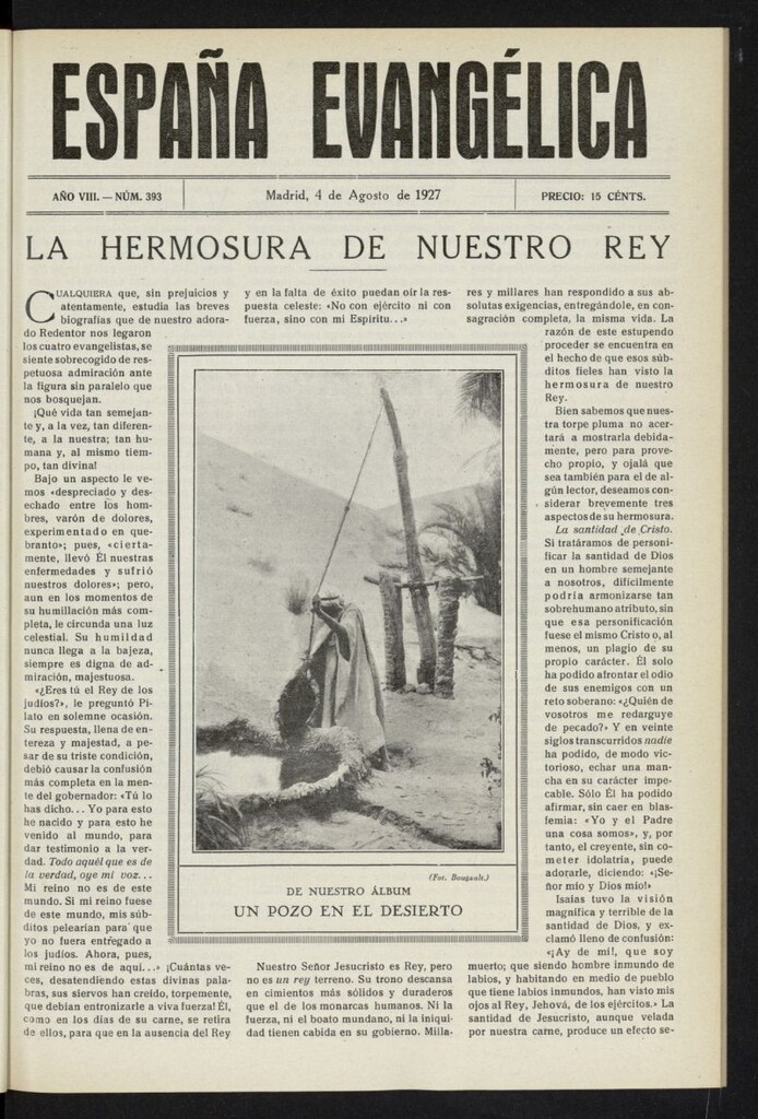 Miniatura de España Evangélica del 4 de agosto de 1927, nº 393