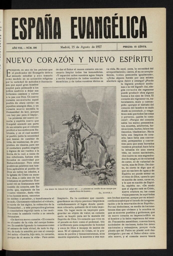 Miniatura de España Evangélica del 25 de agosto de 1927, nº 396