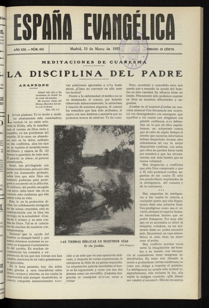 Miniatura de España Evangélica del 10 de marzo de 1932, nº 632
