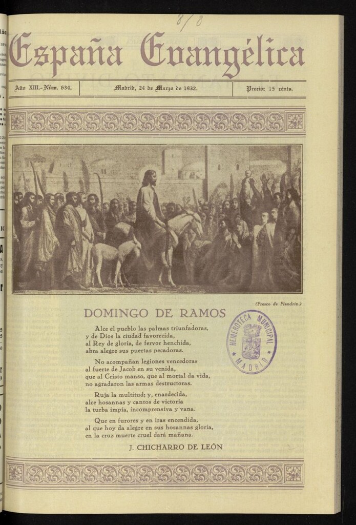 Miniatura de España Evangélica del 24 de marzo de 1932, nº 634