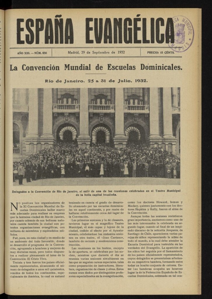 Miniatura de España Evangélica del 29 de septiembre de 1932, nº 656
