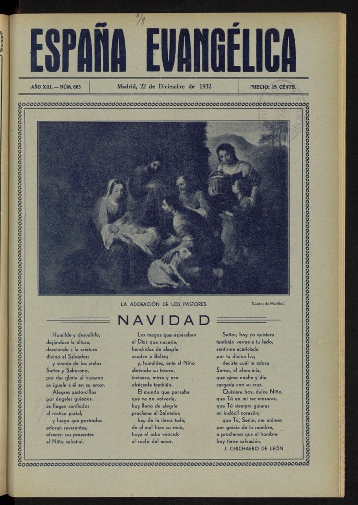 Miniatura de España Evangélica del 22 de diciembre de 1932, nº 663