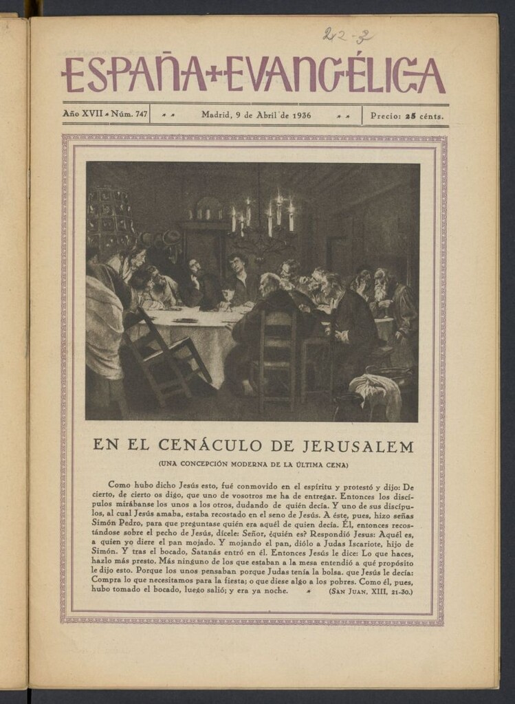 Miniatura de España Evangélica del 9 de abril de 1936, nº 747