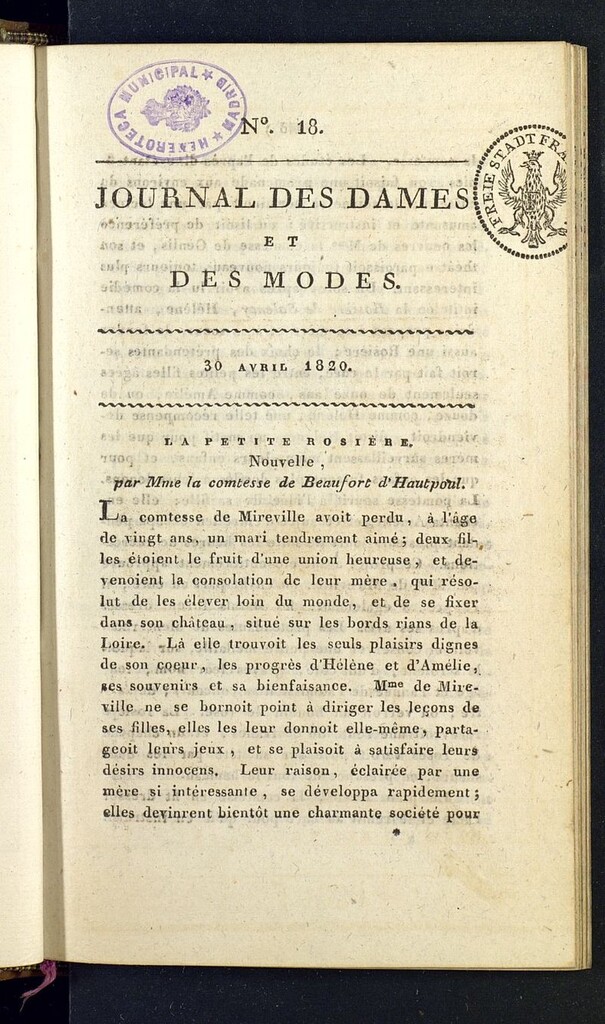 Miniatura de Journal des dames et des modes del 30 de abril de 1820, nº 18