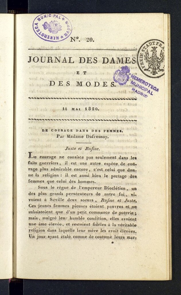 Miniatura de Journal des dames et des modes del 14 de mayo de 1820, nº 20