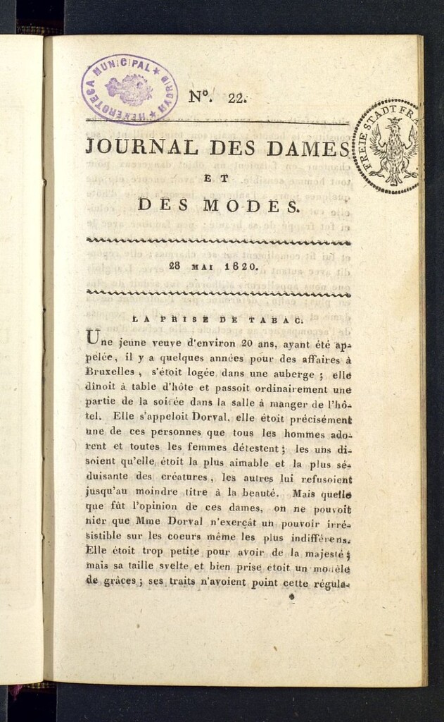 Miniatura de Journal des dames et des modes del 28 de mayo de 1820, nº 22