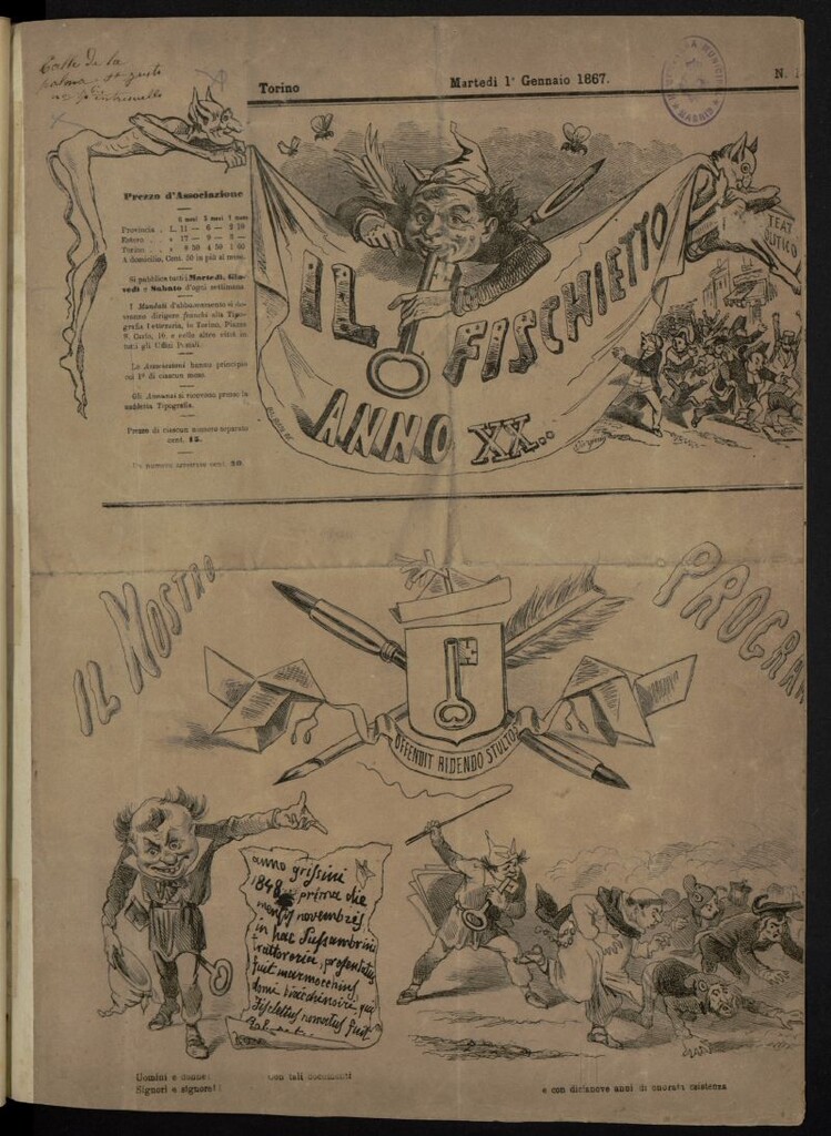 Miniatura de Il Fischietto del 1 de enero de 1867, nº 1