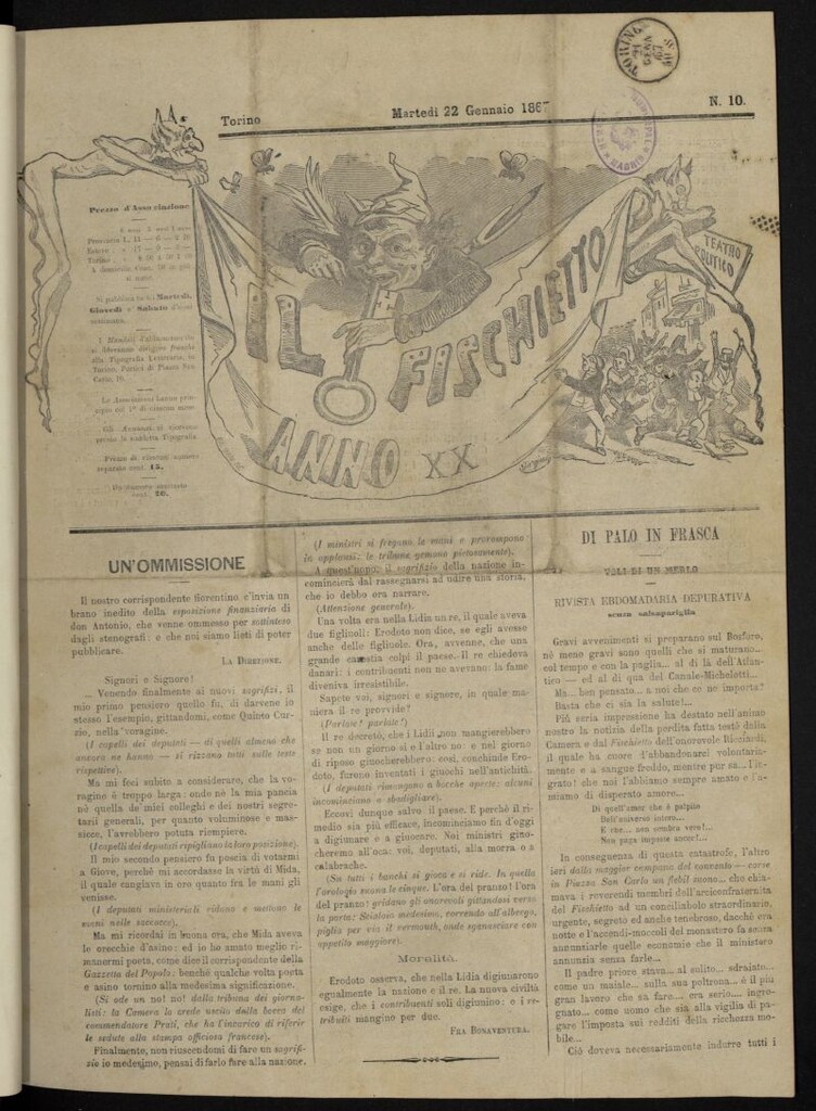 Miniatura de Il Fischietto del 22 de enero de 1867, nº 10