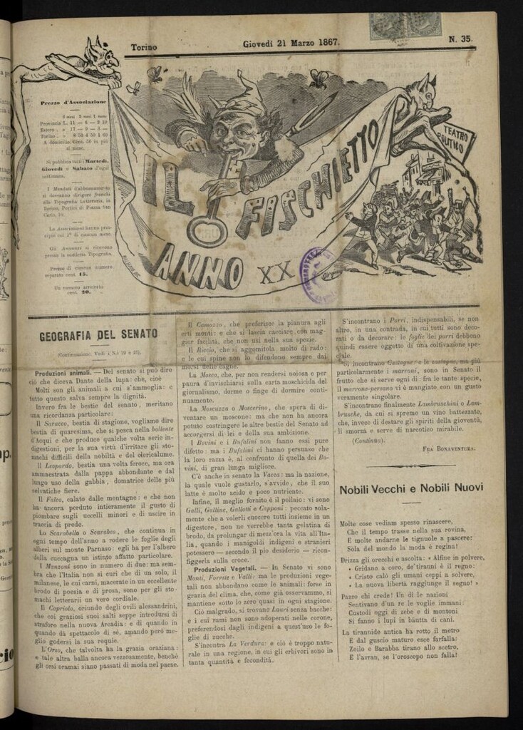 Miniatura de Il Fischietto del 21 de marzo de 1867, nº 35