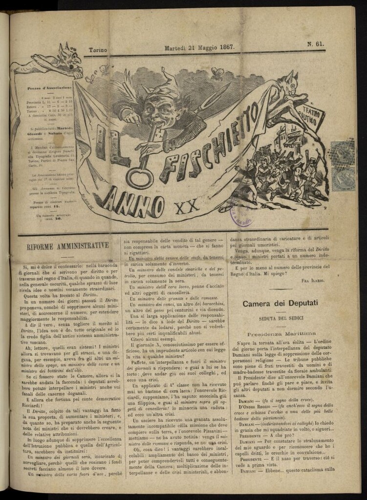 Miniatura de Il Fischietto del 21 de mayo de 1867, nº 61