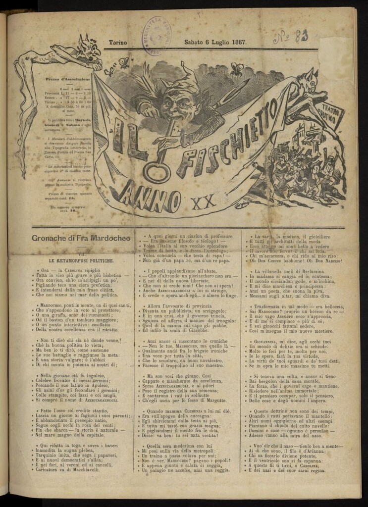 Miniatura de Il Fischietto del 6 de julio de 1867, nº 81