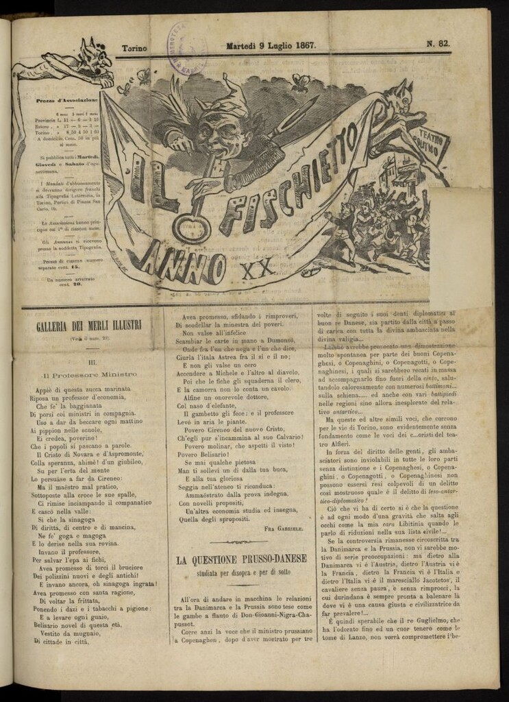 Miniatura de Il Fischietto del 9 de julio de 1867, nº 82