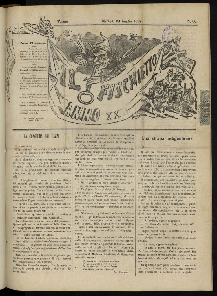 Miniatura de Il Fischietto del 23 de julio de 1867, nº 88