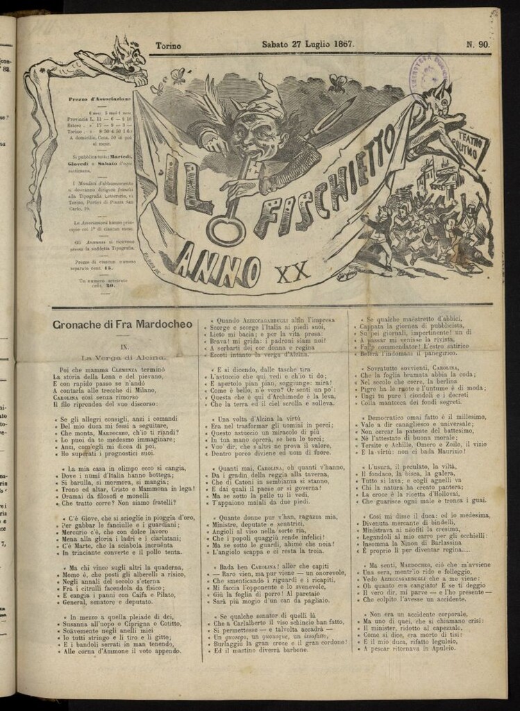 Miniatura de Il Fischietto del 25 de julio de 1867, nº 89
