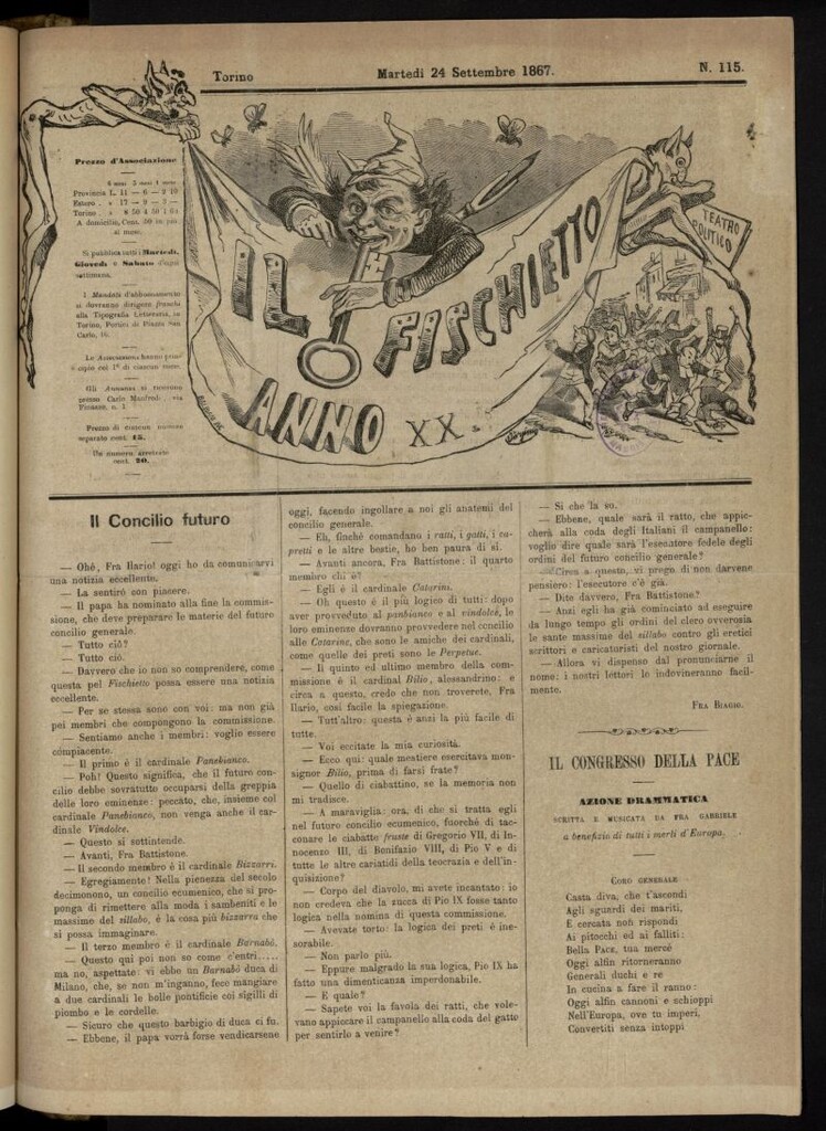 Miniatura de Il Fischietto del 24 de septiembre de 1867, nº 115