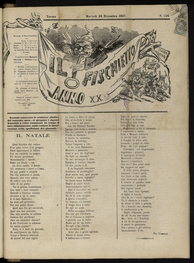 Miniatura de Il Fischietto del 24 de diciembre de 1867, nº 154