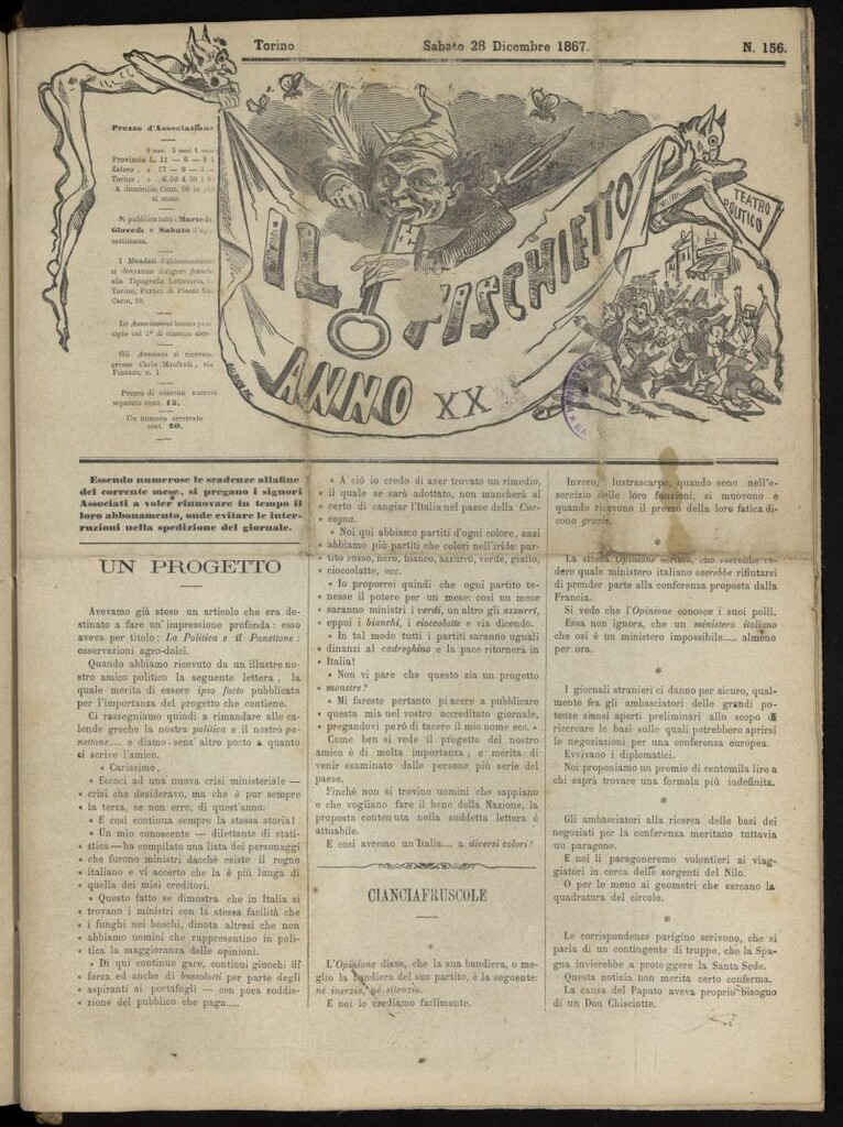 Miniatura de Il Fischietto del 28 de diciembre de 1867, nº 156