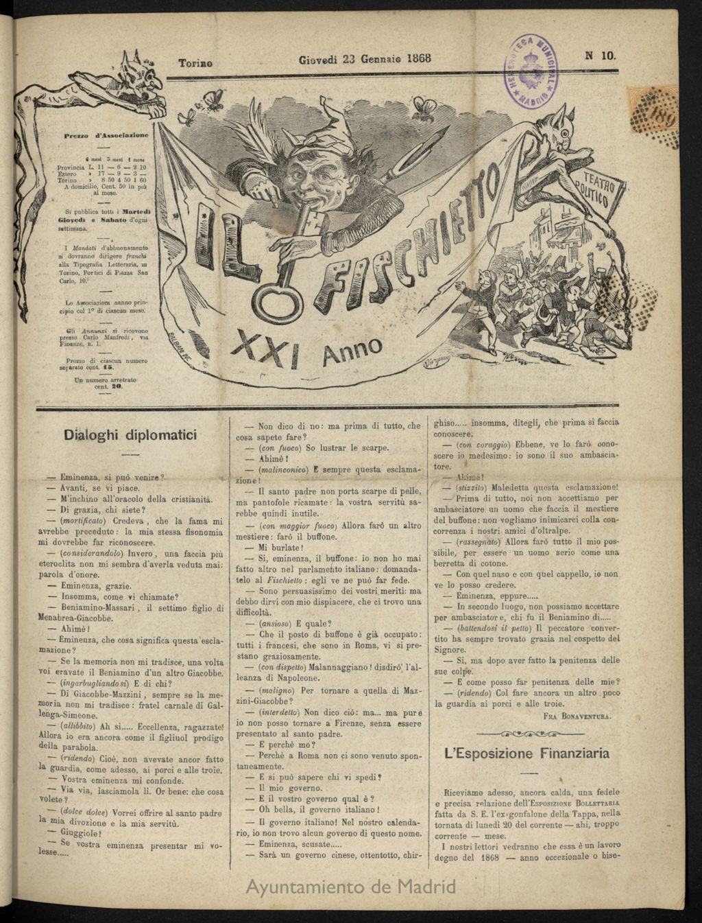 Miniatura de Il Fischietto del 23 de enero de 1868, nº 10